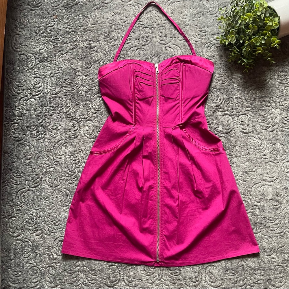 BEBE Strapless Zipper Mini Dress XS